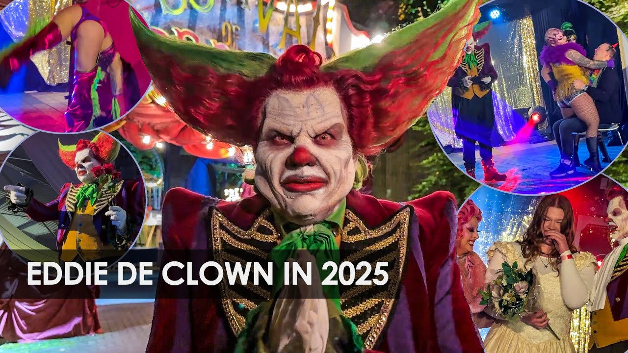 Eddie de Clown als Doctor Love: Halloween Fright Nights 2025 in Walibi Holland (alle shows)