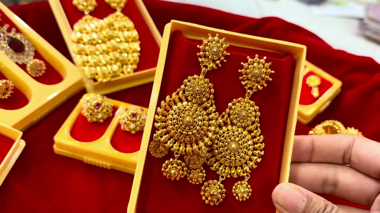 Handak week ki Earrings collection khara leire, Hand made Gold jewellery ngaktane #jewelry