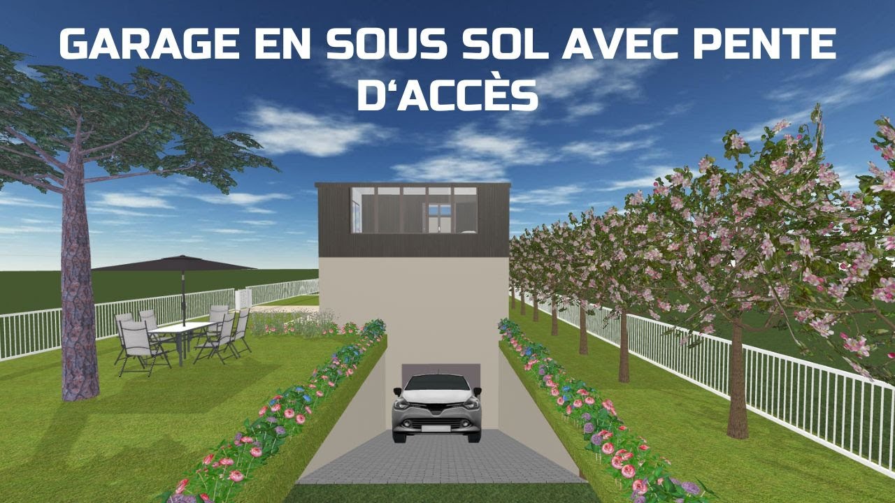 Kozikaza tuto garage en sous sol et pente d'accès