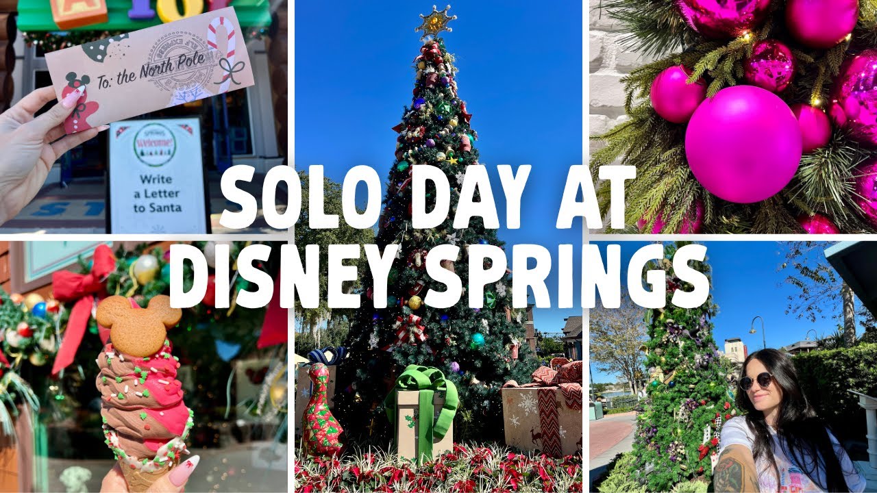 solo at disney springs! ☃️  l new holiday snacks! l christmas tree stroll 🎄 l letters to santa 🎅