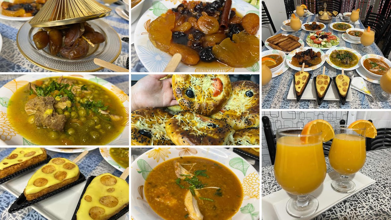 طاولة رمضانية🌛وصفات وأفكار 😍عصير طبيعي🥤💯مع طاجين الجلبانة 🥘