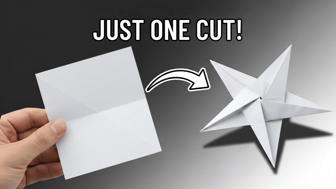 Very Easy Origami 5-Point Star (Just 1 Cut)