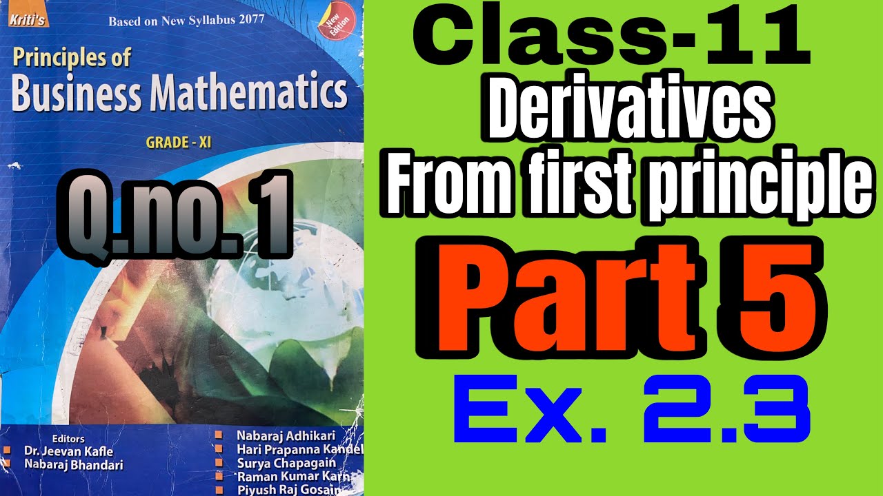 Business math or Basic math  || CLASS 11 || Derivative from first principle   #class11 #calculus