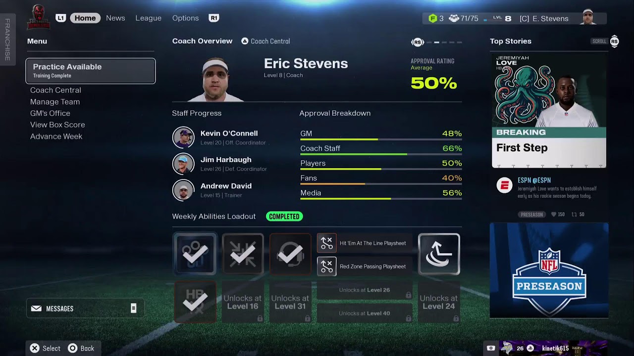 Madden 26 GFL Sim League Montreal Mounties at Detroit Demolition