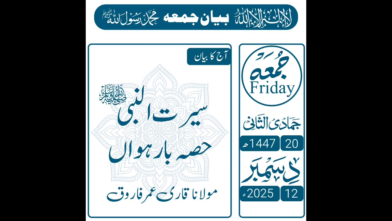 Seerat un Nabvi (SAW) | Part 12 | Molana Umer Farooq | سیرت النبیﷺ حصہ بارہواں