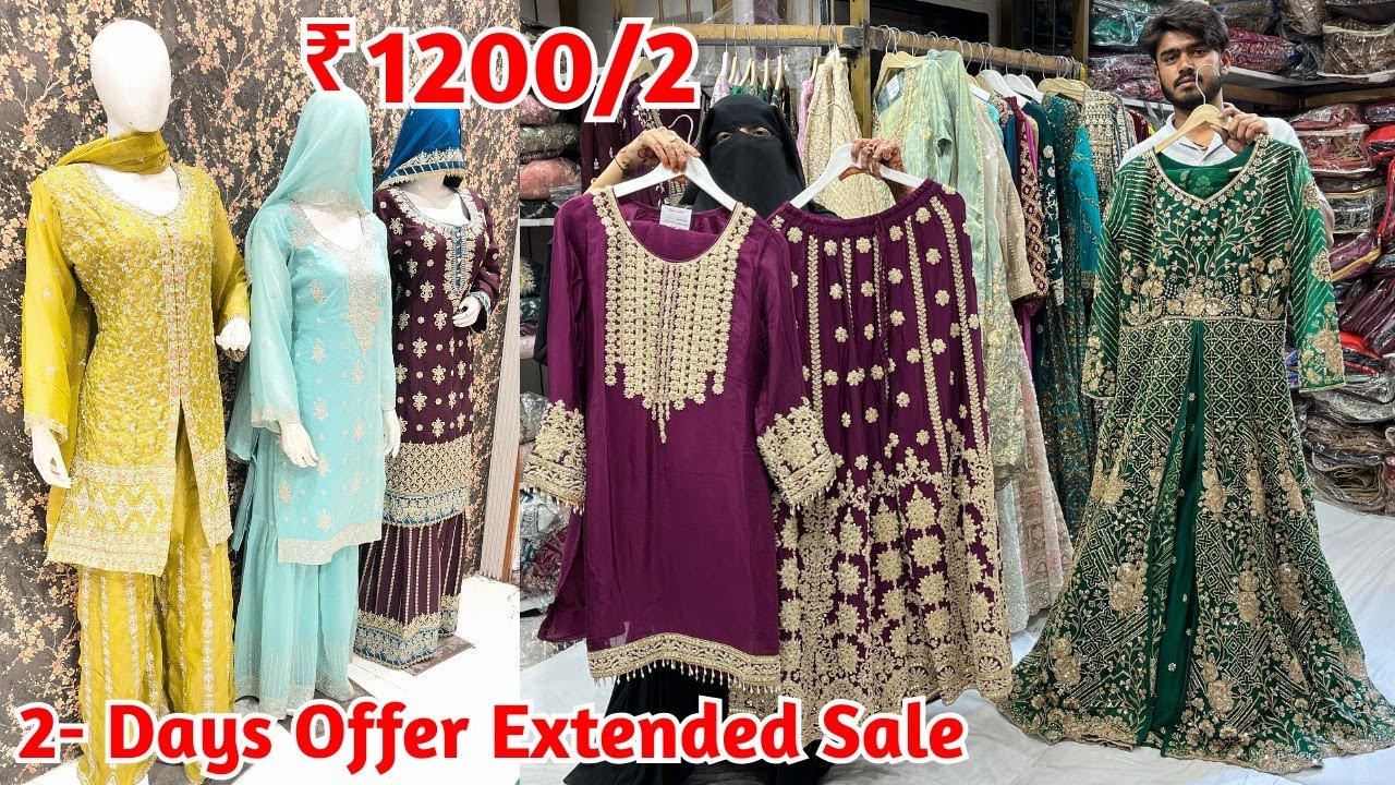 2- Days Offer Extended Sale ₹ 1200/2 Pakistani Suits Bridal Long Gowns Beads & Stone Work Sarees