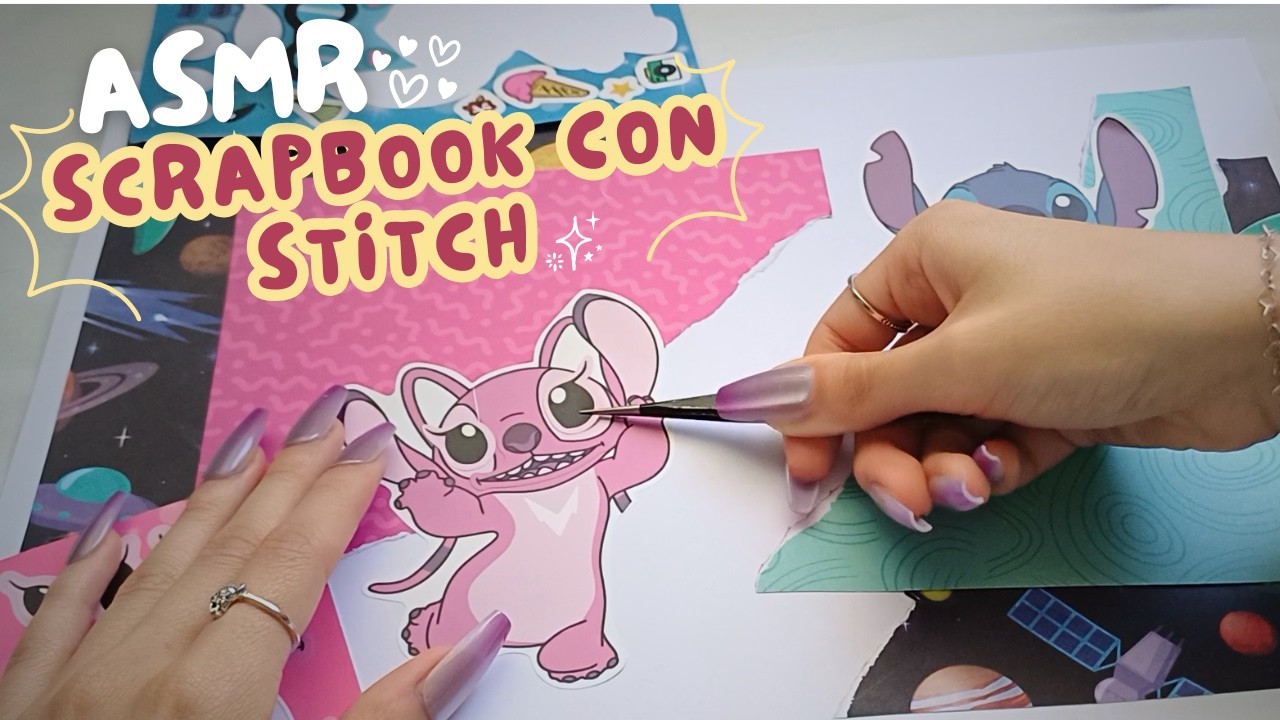 ASMR Scrapbook con Stickers de Stitch 💙 Video Relajante en Susurros