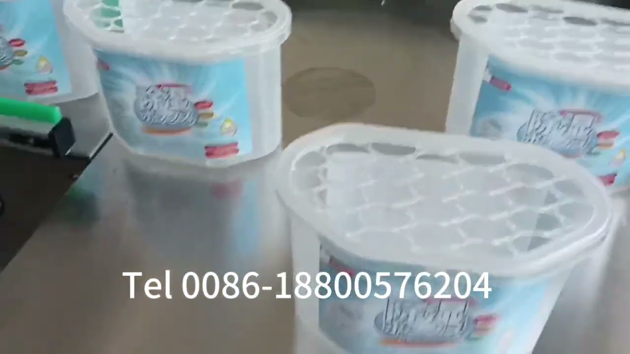 Laundry beads box double sides labeling machine 