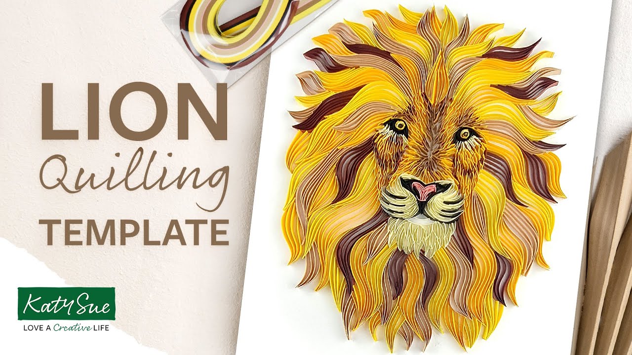 Lion Paper Quilling Template 🦁