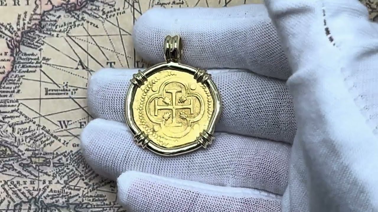 Genuine 16th Century Spanish Gold Doubloon Necklace