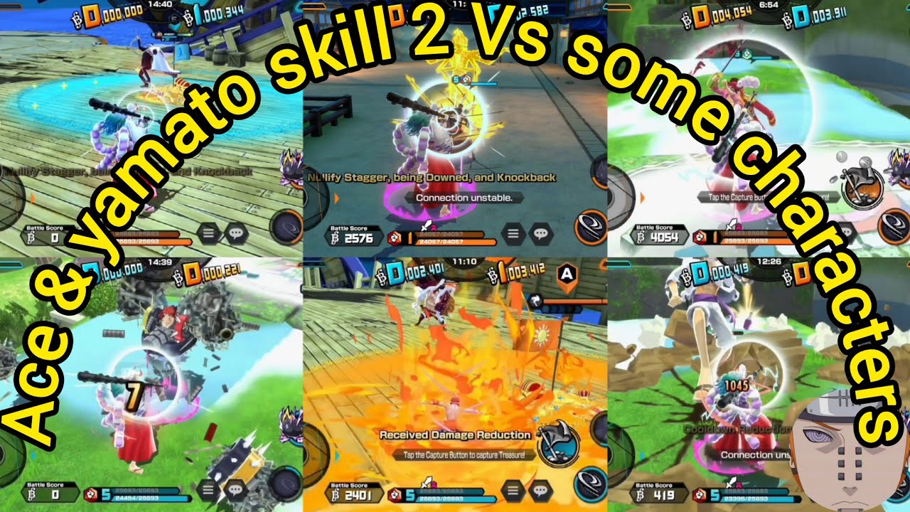 Ace & Yamato Skill 2 Vs Some Characters | One Piece Bounty Ruah | OPBR