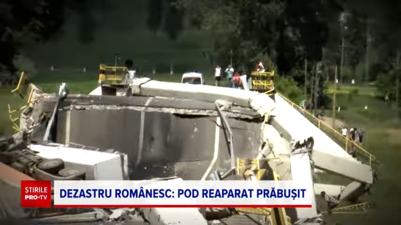 Dezastru Românesc: Pod reparat prăbușit