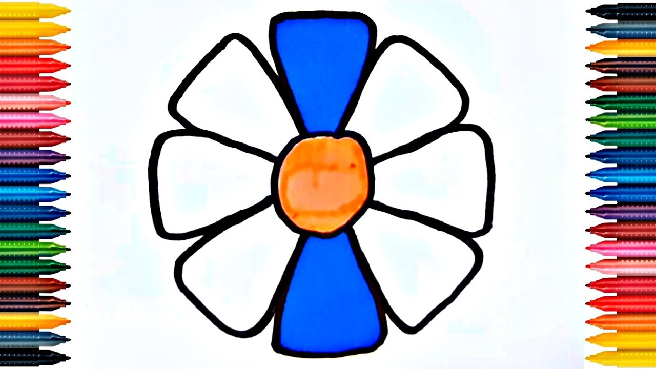 How to Draw Flower for Kids Flower Coloring Book Fun Painting