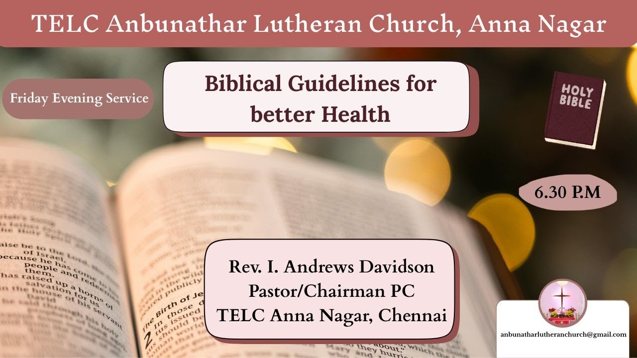 TELC ANBUNATHAR | 16-01-2026 I Biblical Guidelines for better Health