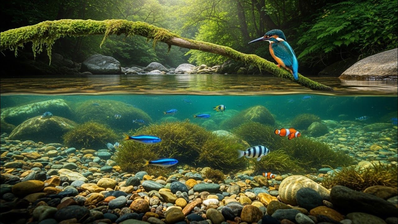 Gentle Stream sound feat bird singing in the deep forest best for relaxing Best Relaxing Videos