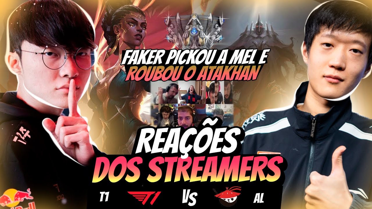 STREAMERS REAGEM ao FAKER PICKANDO MEL BLIND no JOGO 5 vs AL das QUARTAS de FINAL do WORLDS