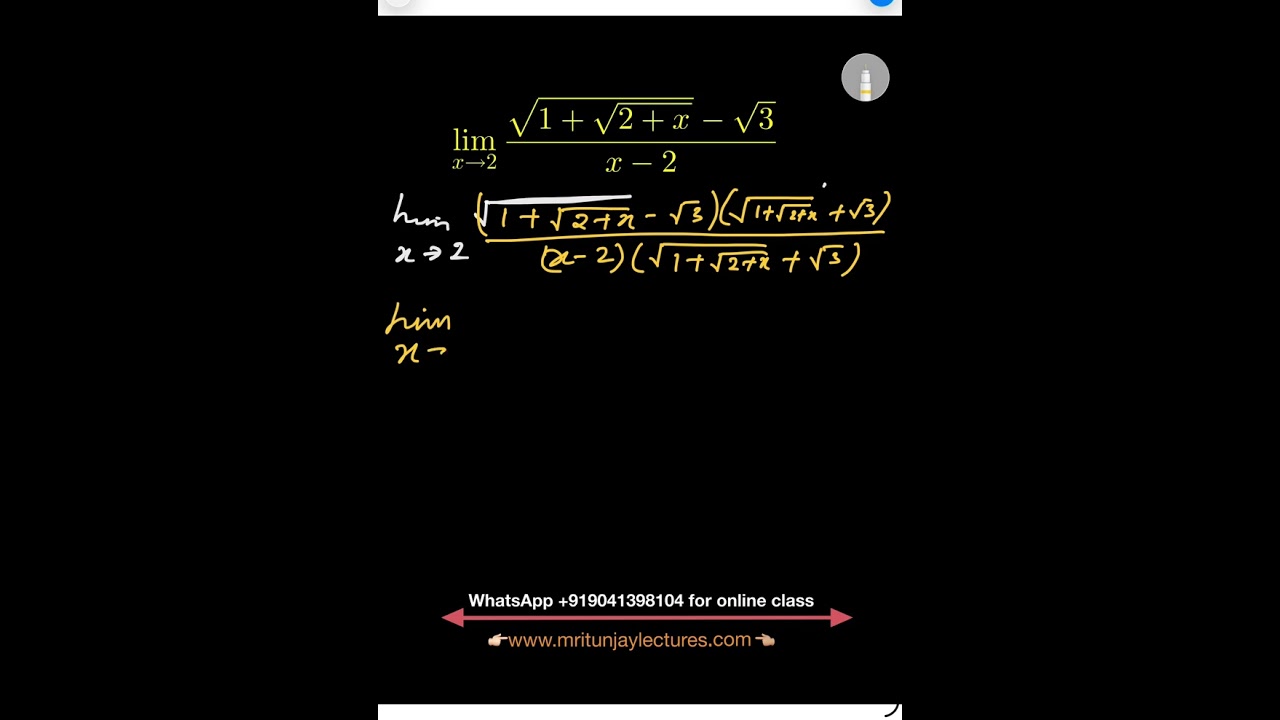 Solution-Limit based problem #limit #calculus 