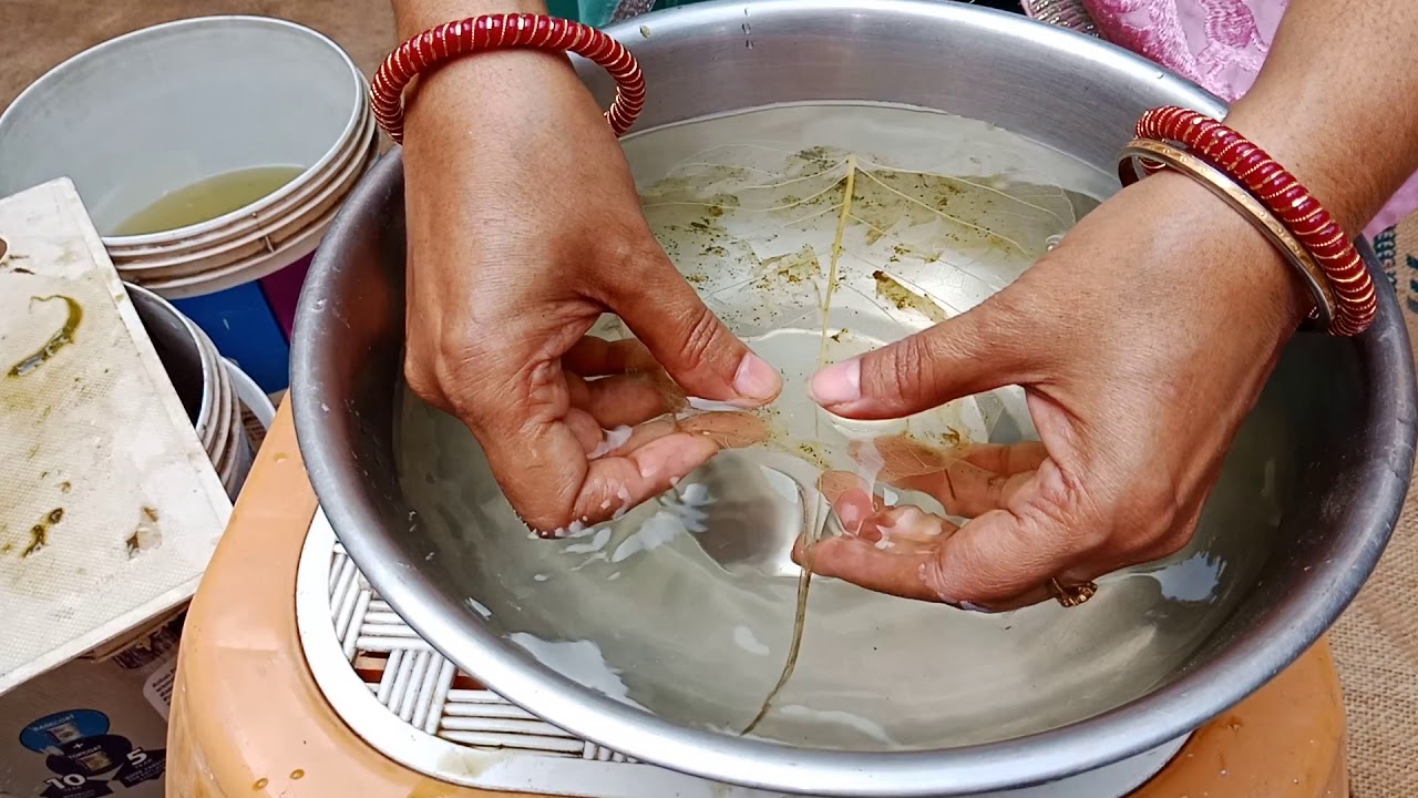 how to process leaf net with out chemicals / no bleaching , vinegar , detergent pls