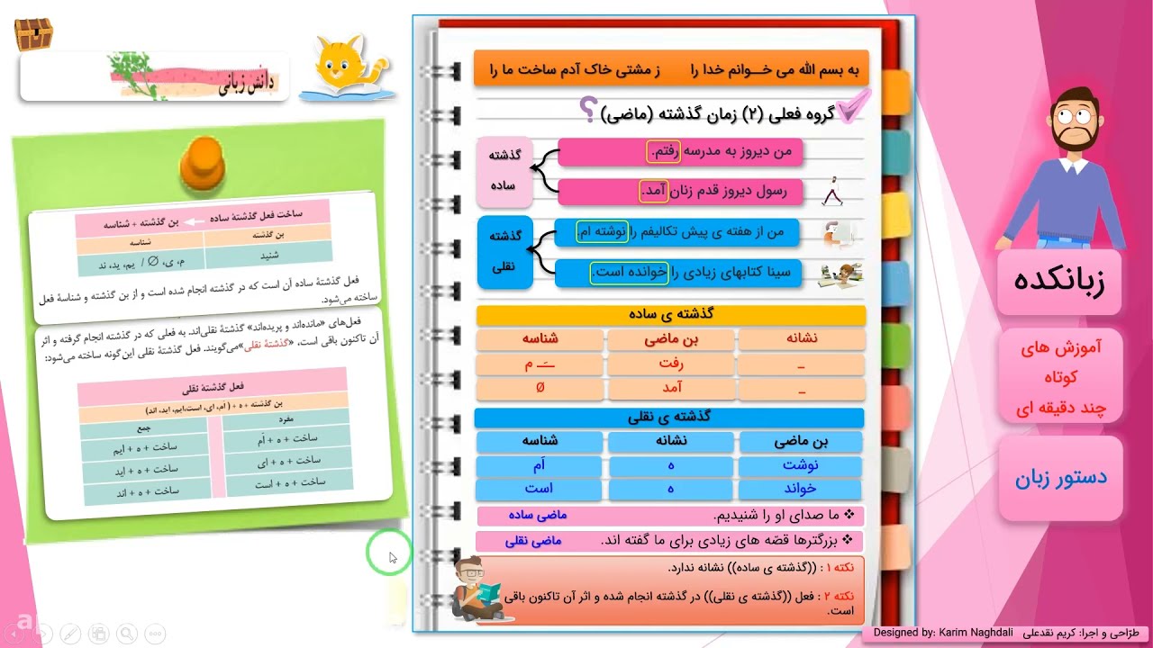 آموزش دستور زبان (۱۴)/ فعل گذشته(ماضی) / گذشته ی ساده و نقلی