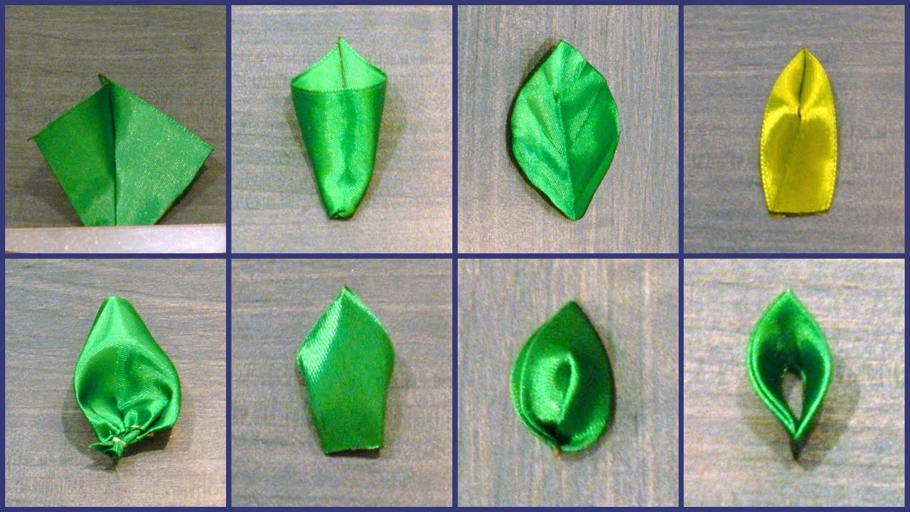 8 способов как сделать листочки для канзаши/8 Ways to Make Leaves for Kanzashi