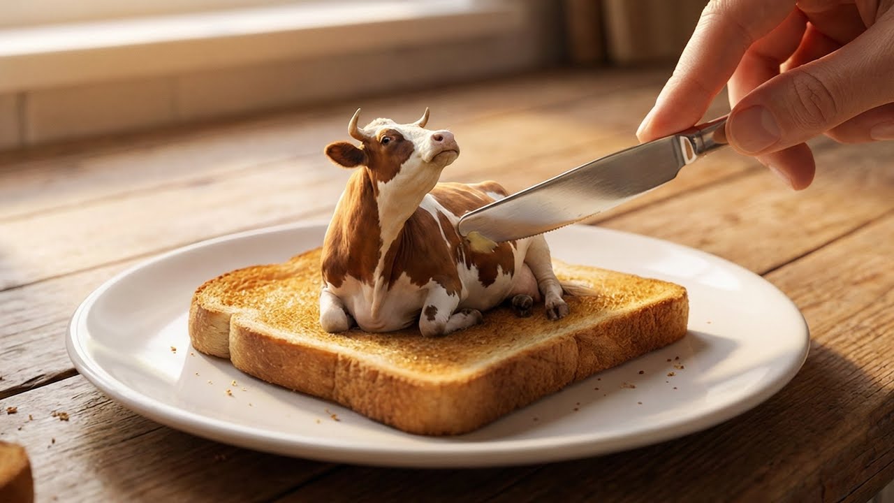 Which farm animal butter toast will you try?🐷/ oddly satisfying/ AI animals ASMR