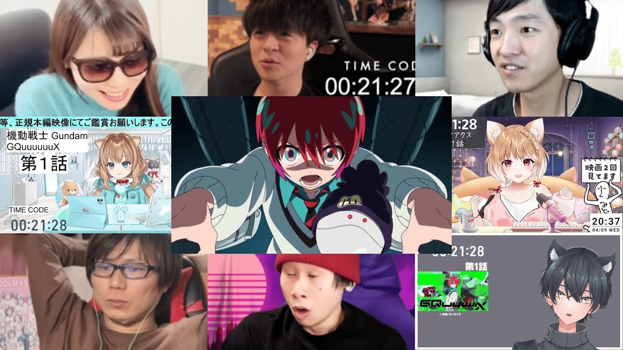 機動戦士ガンダム ジークアクス 1話 リアクション 同時視聴 - Mobile Suit Gundam GQuuuuuuX Episode 1 Reaction Mashup
