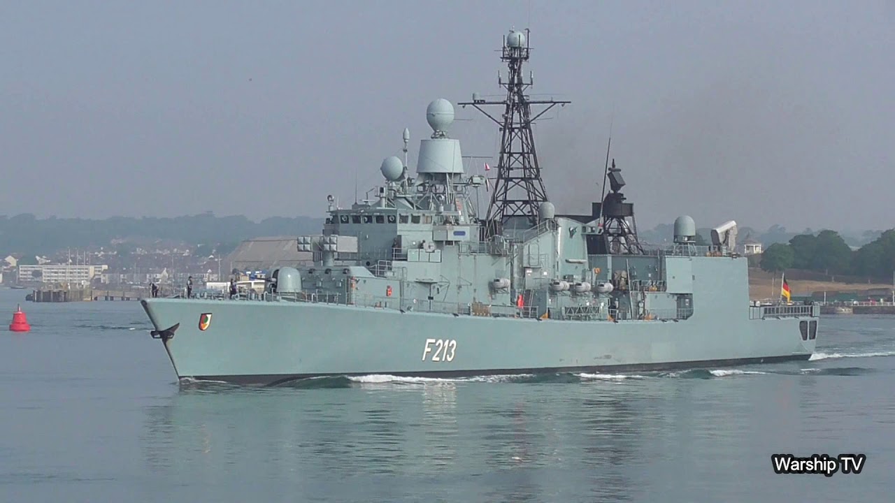 GERMAN NAVY FGS AUGSBURG F213 LEAVES DEVONPORT NAVAL BASE - 16th July 2018