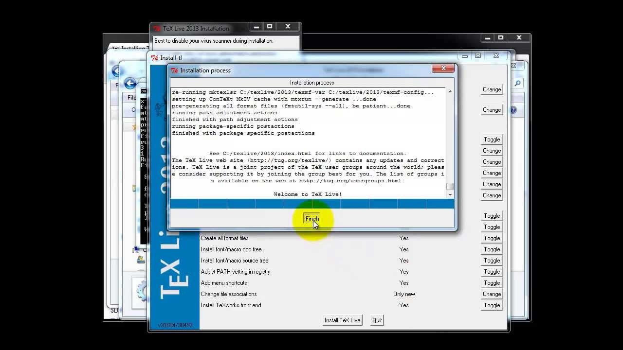 lesson 1: install TexLive 2013 on Windows 7
