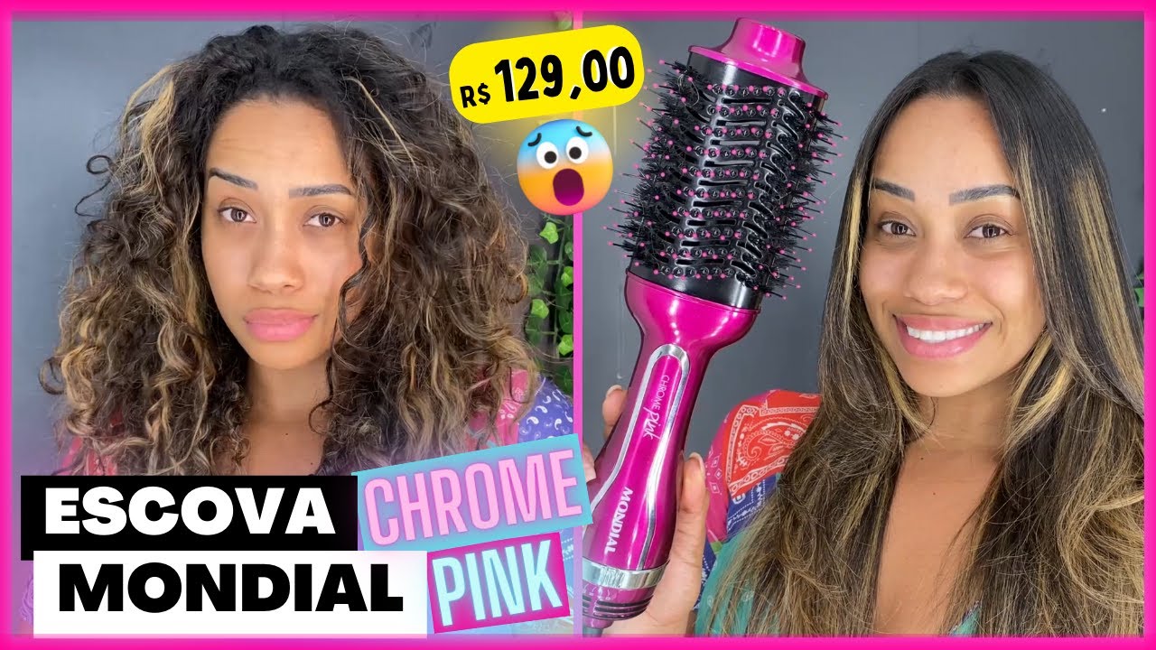 ESCOVA SECADORA MONDIAL - CHROME PINK🌸 #escovasecadora
