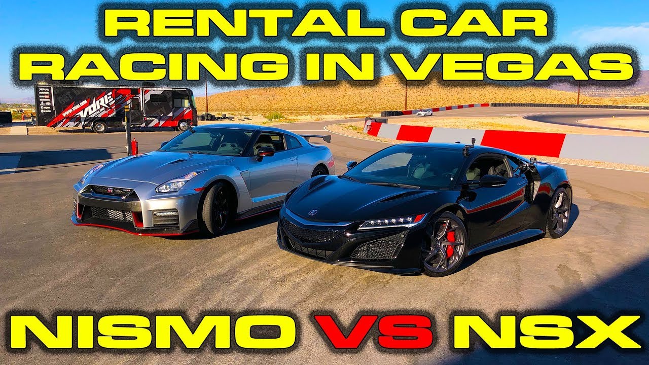 Exotic Rental Car Drag Racing in Las Vegas Part 1 - 2017 Acura NSX vs 2017 Nissan GT-R Nismo