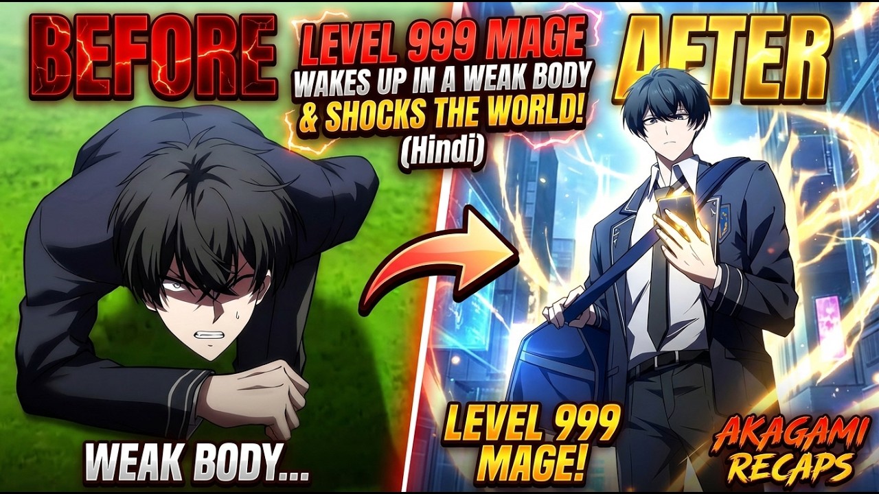 Level 999 Mage Wakes Up in a Weak Body & Shocks the World! (Hindi) | AKAGAMI RECAPS