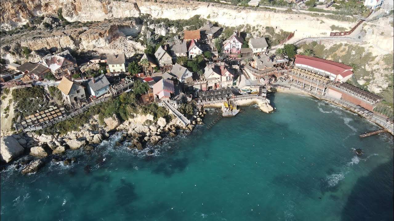 Popeye Village 2025 czy warto? Wioska Popeye. Malta 2025. 4k drone Listopad 2025