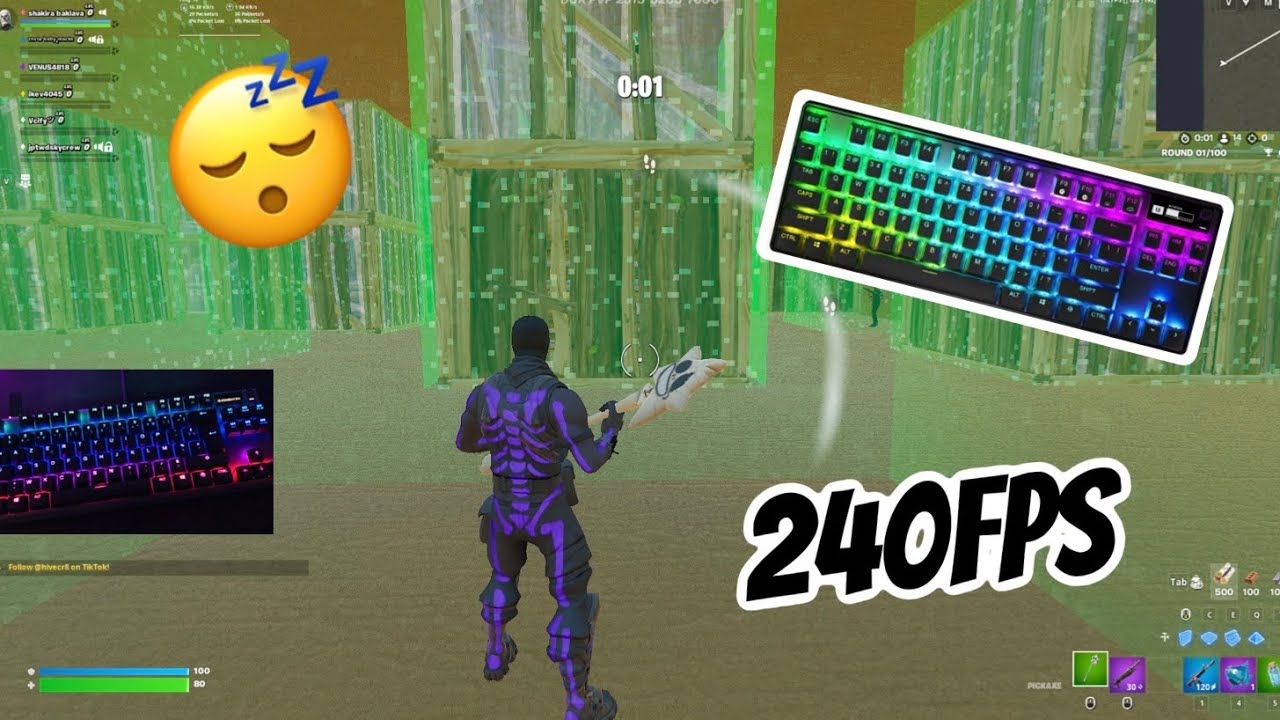 Fortnite💫ASMR🪐Purple SKULL TROOPER💜 Apex Pro TKL