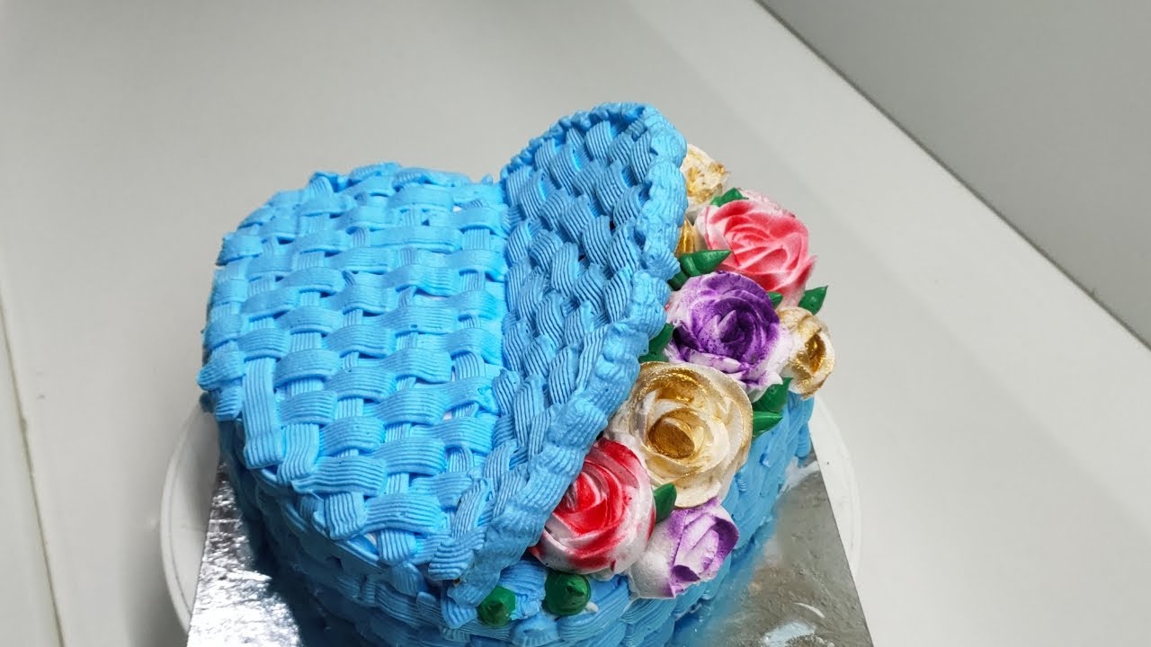 How to do flower basket icing for beginners |  Cake decoration idea