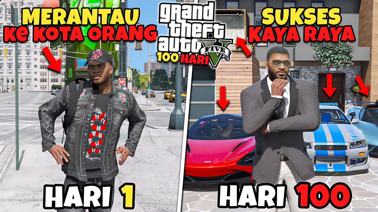 100 Hari di GTA 5 Dari Merantau Ke Kota Orang Sampai Jadi Sukses Kaya Raya - GTA 5 MOD