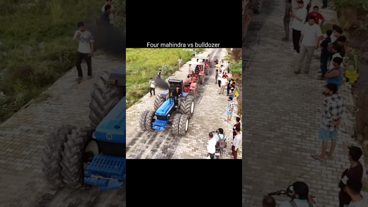 4 mahindra vs bulldozer Khatarnak Tochan #rohitdeshwal #bulldozer #nishudaswal @nishu_deshwal