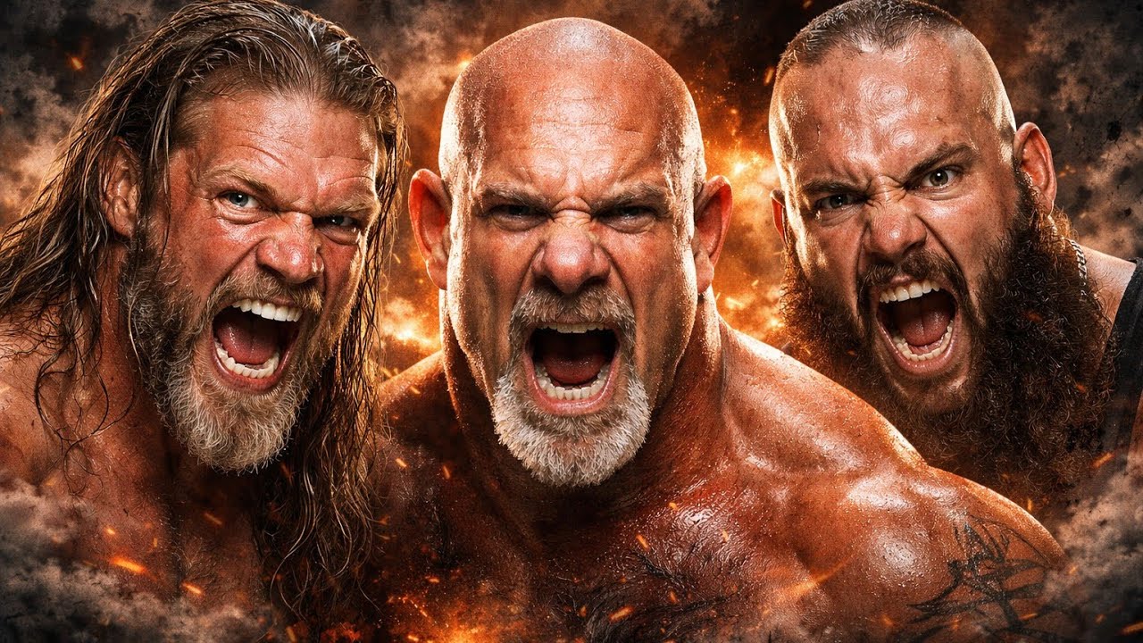 Goldberg vs Edge vs Braun Strowman — Triple Threat Chaos!