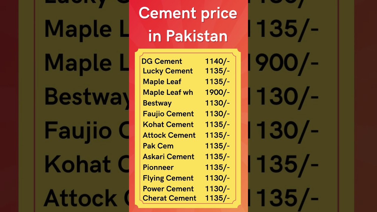 Cement price in pakistan today | Cement rate today in Pakistan