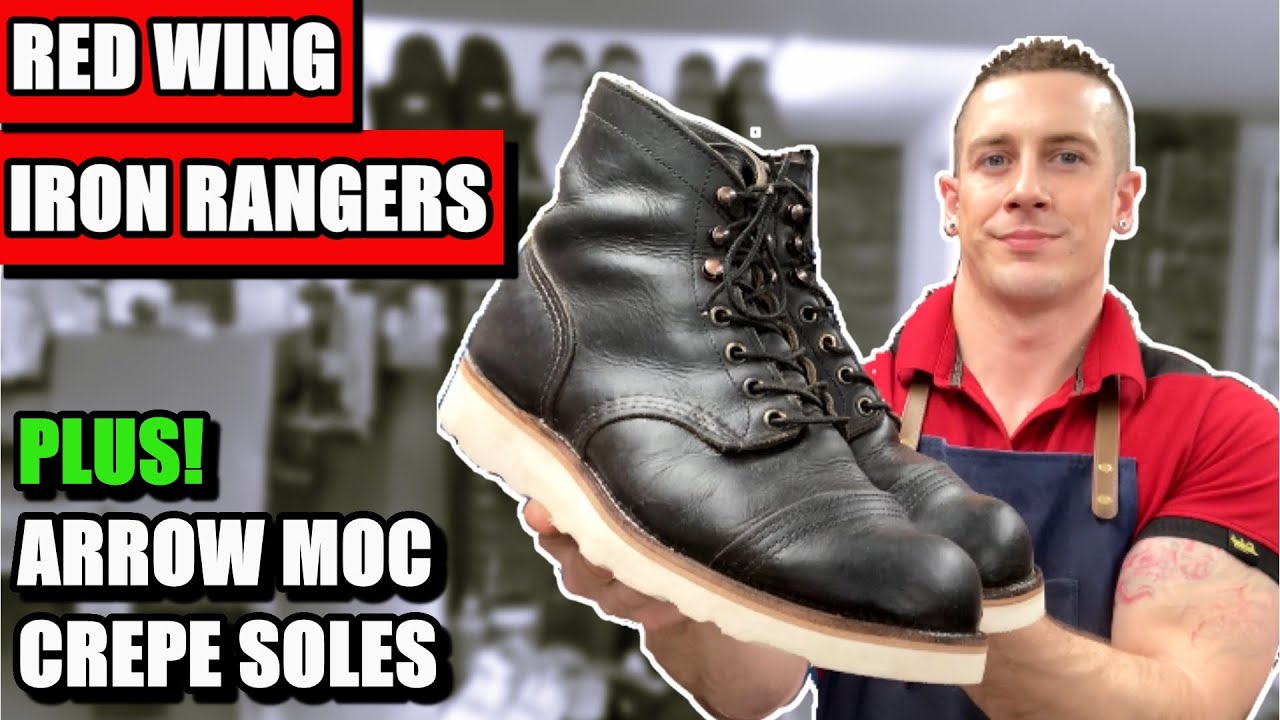 REDWING IRON RANGERS SOLE CONVERSION | Plus Arrow Moc Crepe Soles | Mens fashion 2021 moccasins