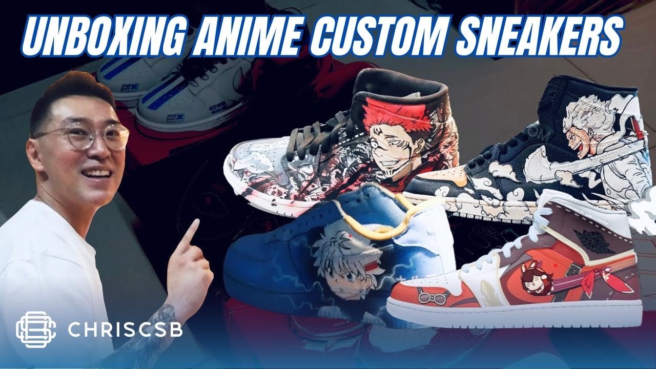 Unboxing Custom Anime Sneaker! Jujutsu Kaisen, Demon Slayer, One Piece, Hunter x, Genshin Impact dll