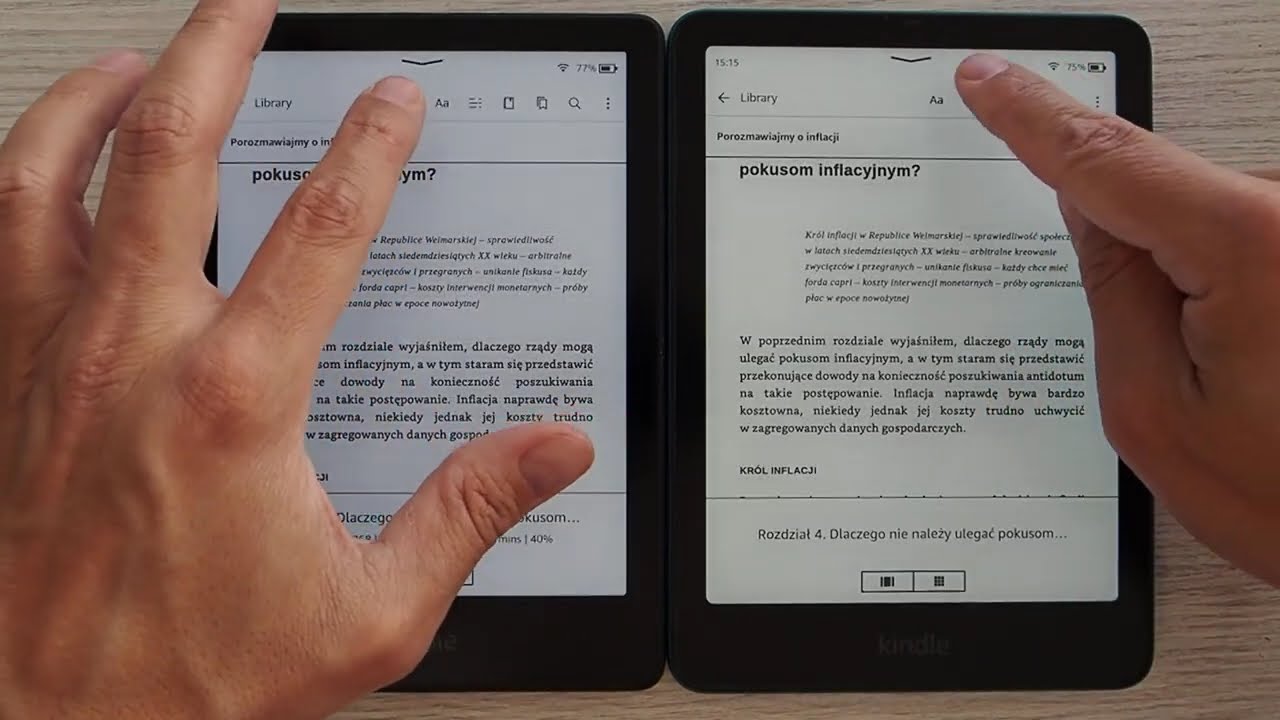 Kindle Paperwhite 5 vs Paperwhite 6 - szybkość działania (zmiana stron)