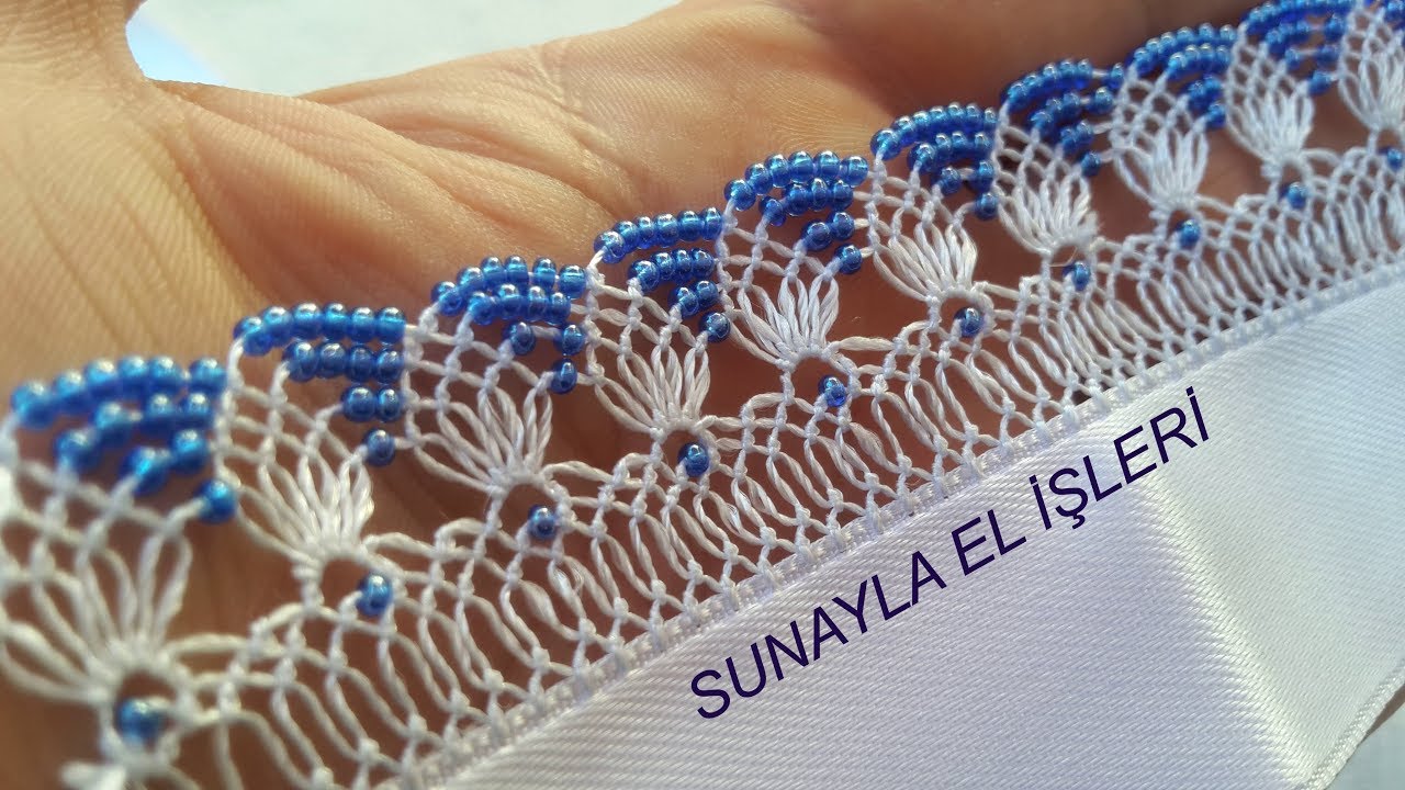 129 Kum boncuklu iğne oyası yapımı