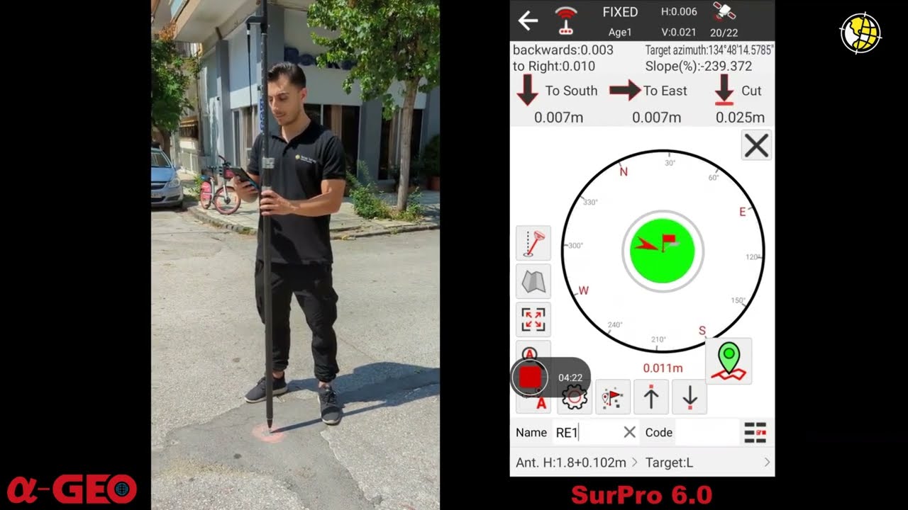 SurPro 6.0 | Calibrate Point - Localization | Base-Rover | Τοπικοποίηση συστήματος αναφοράς