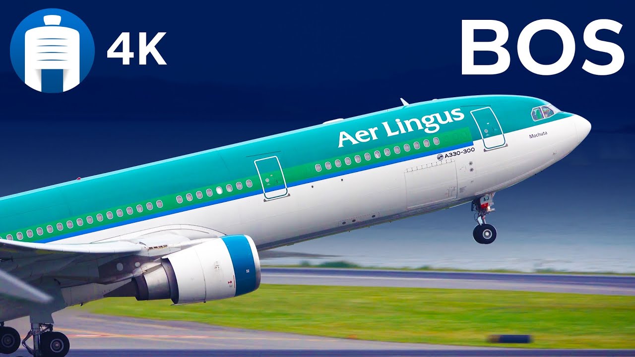 (4K) 30 MINUTES of RUSH HOUR PLANESPOTTING - Boston Logan Airport [BOS/KBOS]