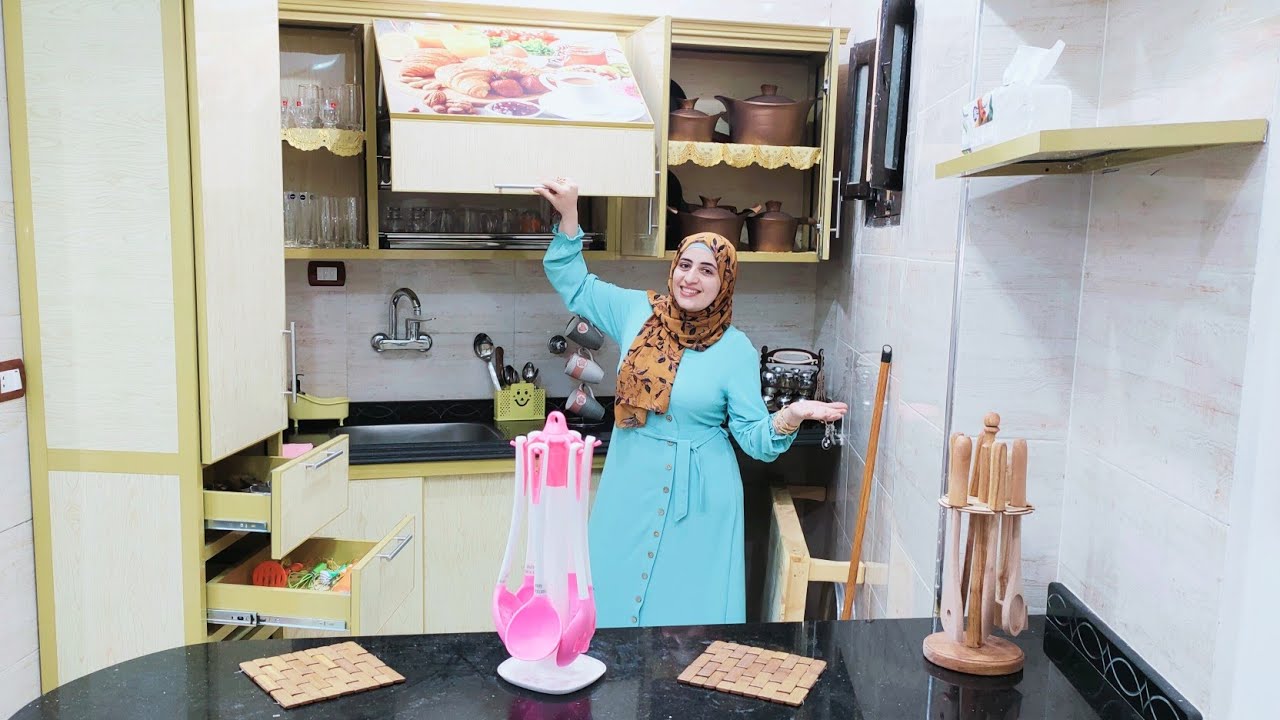 الشكل النهائى للمطبخ بعد الفرش والترتيب🙈💃 أخيرااا خلص🥴