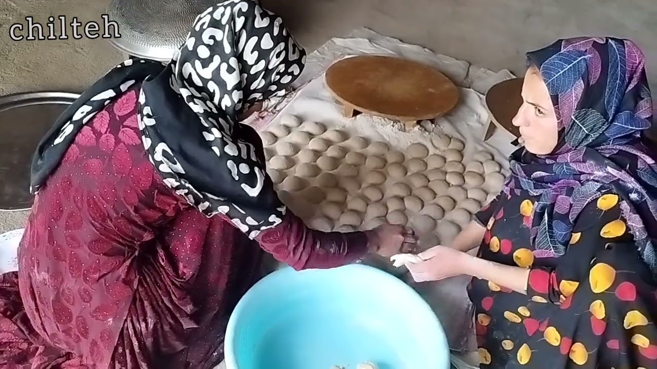 Cooking local bread by nomadic women