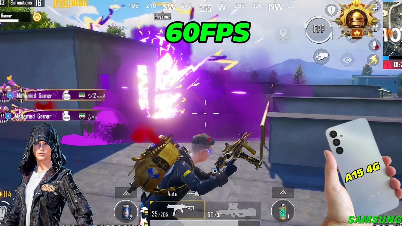 Samsung A15 5G pubg test 60fps || PUBG MOBILE NEW UPDATE gameplay 2025