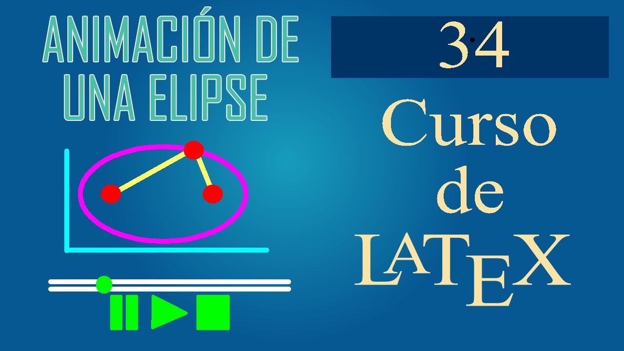 Lección 34: animación de una elipse, mostrando las distancias focales 🎓. Curso de LaTeX.