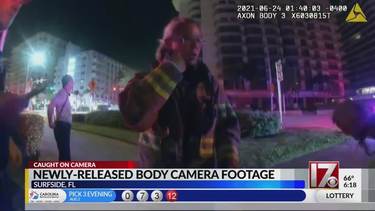 Newly-released body cam footage from Surfside condo collapse