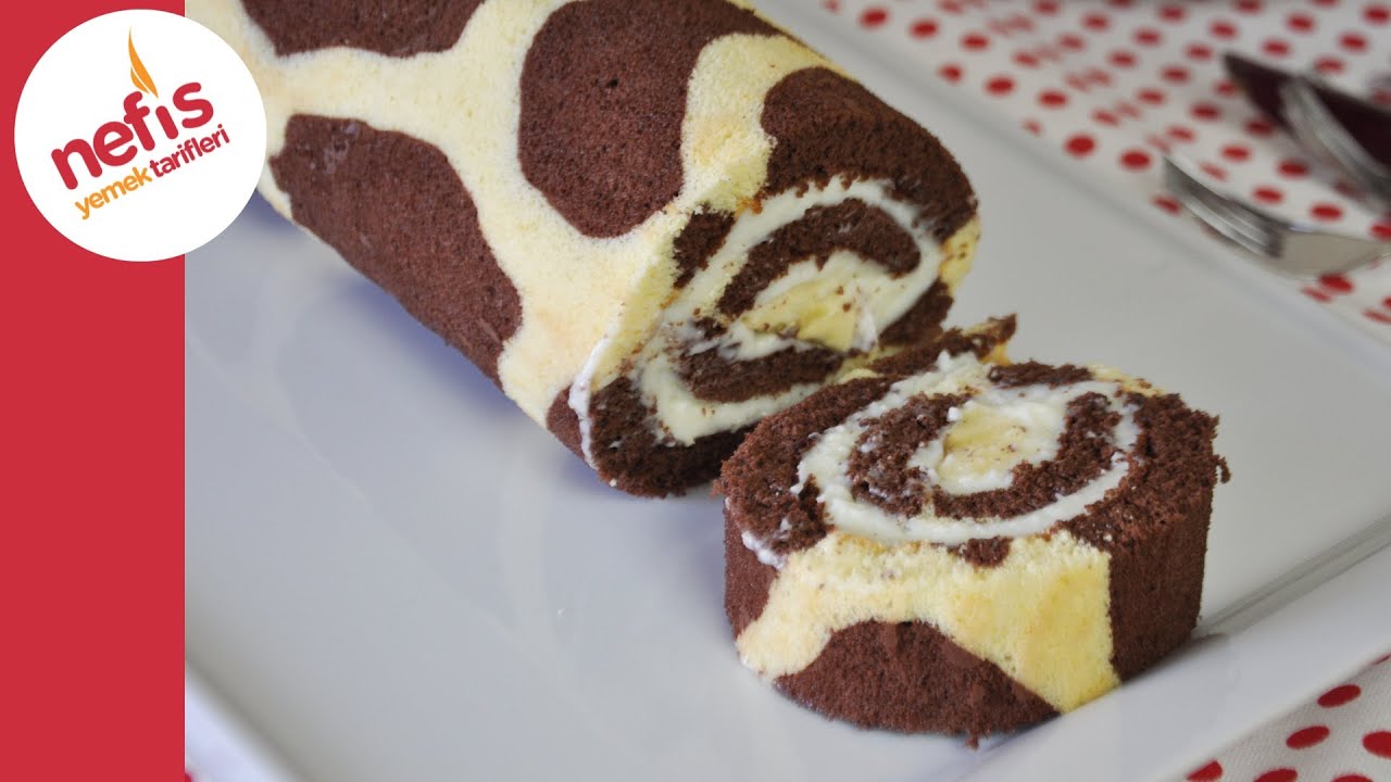 Zürafa Desenli Rulo Pasta Tarifi | Nefis Yemek Tarifleri